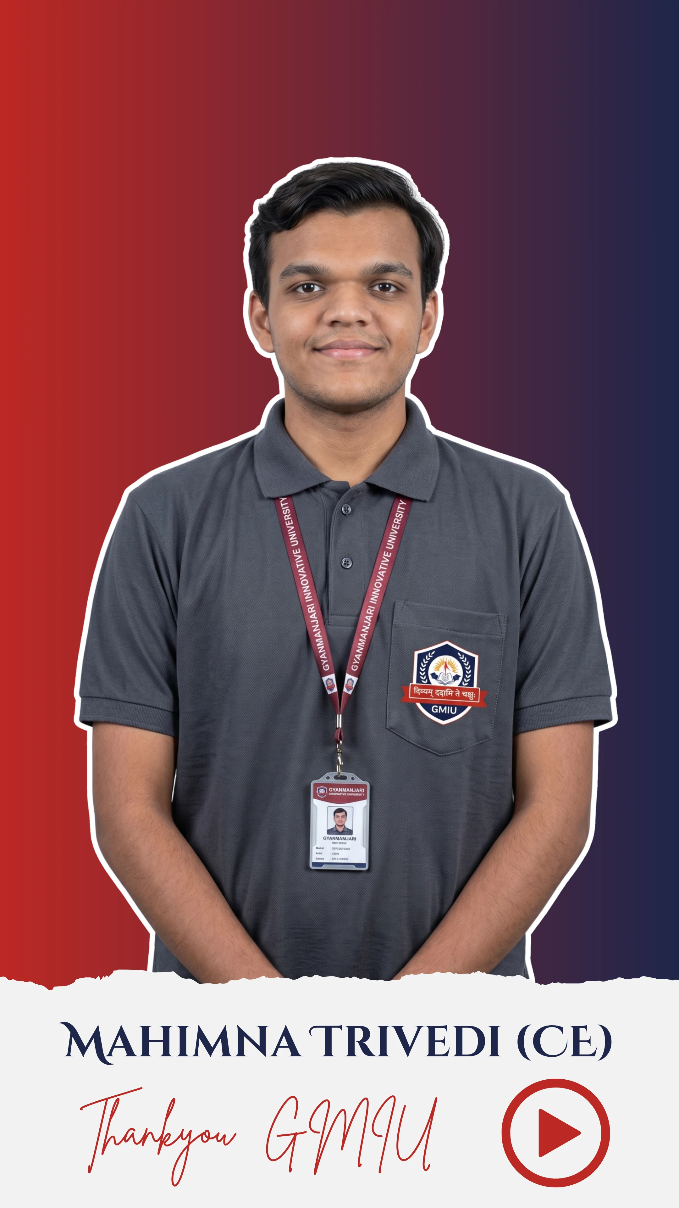 Mahimna Trivedi (Comp) Thank You Video - GMIU